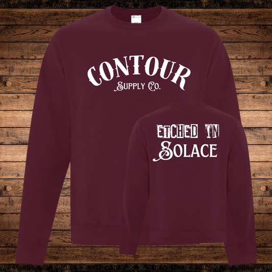 Etched In Solace - Fleece Crew Neck Sweater - Contour Supply Co.