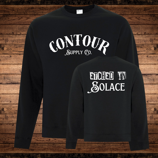 Etched In Solace - Fleece Crew Neck Sweater - Contour Supply Co.