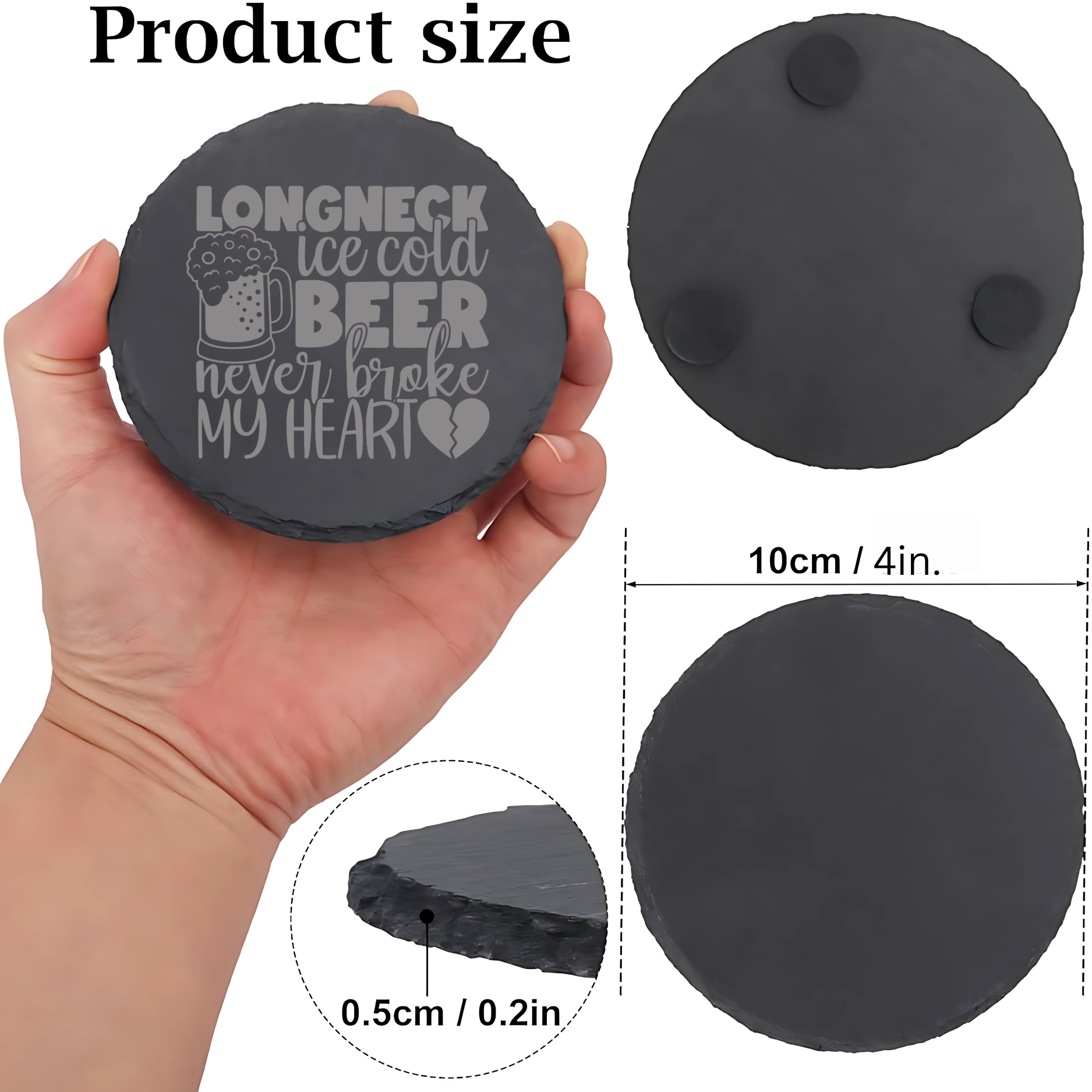 Personalized Engraved Slate Coasters – Custom Drink Coasters – Rustic Stone Coasters for Home, Bar, or Gifts - Contour Supply Co.