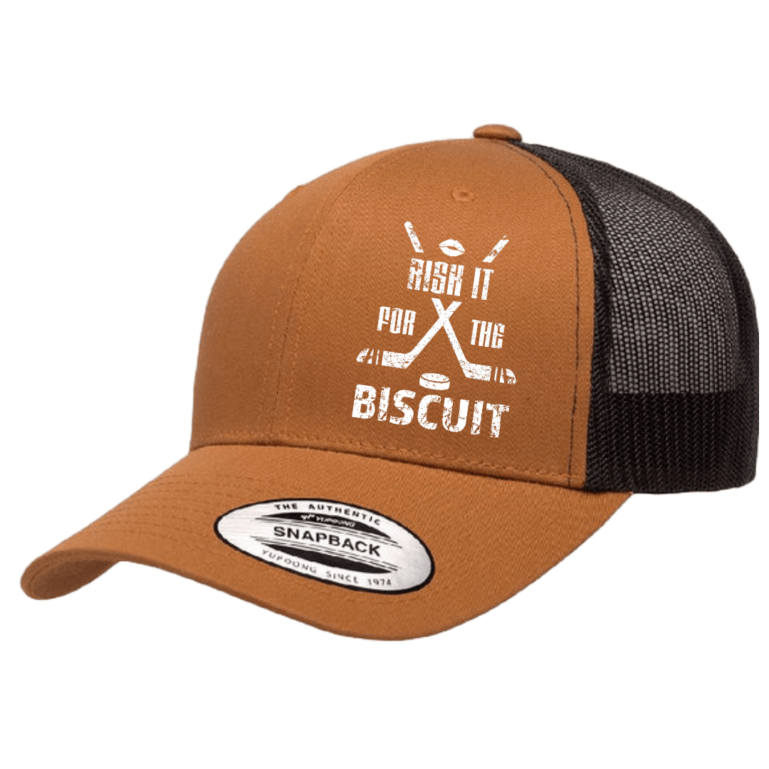 Caramel/Black / Hat Trick Risk It For The Biscuit - Snap back Trucker