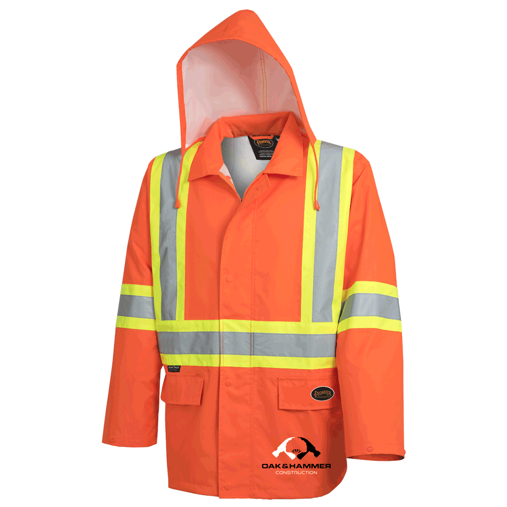 Oak & Hammer - PIONEER 300D Oxford Hi Vis safety rain Jacket - Contour Supply Co.
