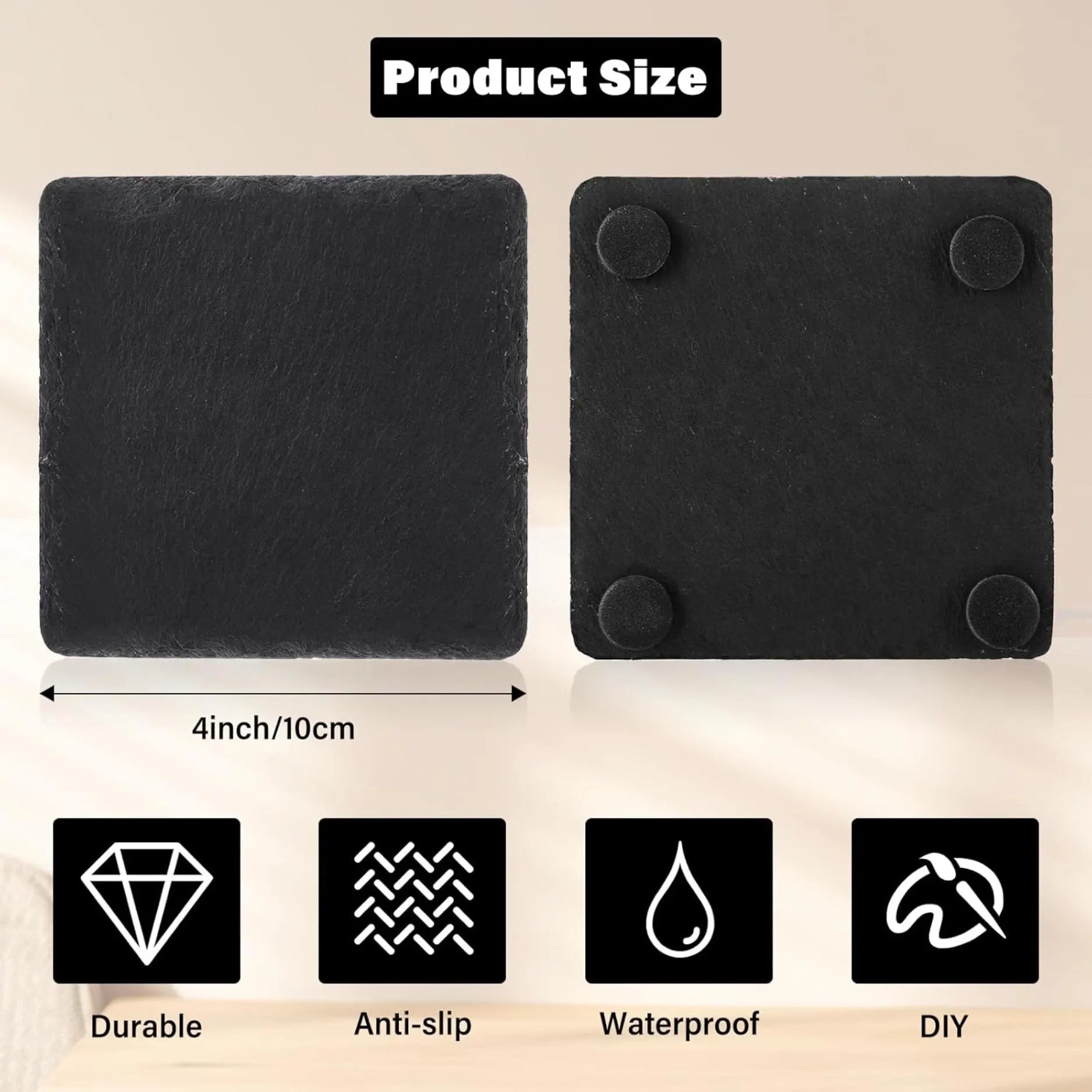 Personalized Engraved Slate Coasters – Custom Drink Coasters – Rustic Stone Coasters for Home, Bar, or Gifts - Contour Supply Co.