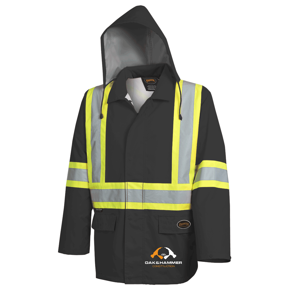 Oak & Hammer - PIONEER 300D Oxford Hi Vis safety rain Jacket - Contour Supply Co.