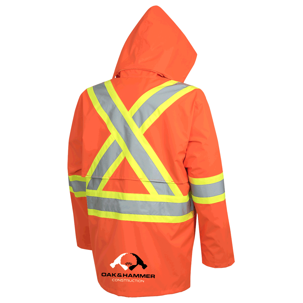Oak & Hammer - PIONEER 300D Oxford Hi Vis safety rain Jacket - Contour Supply Co.