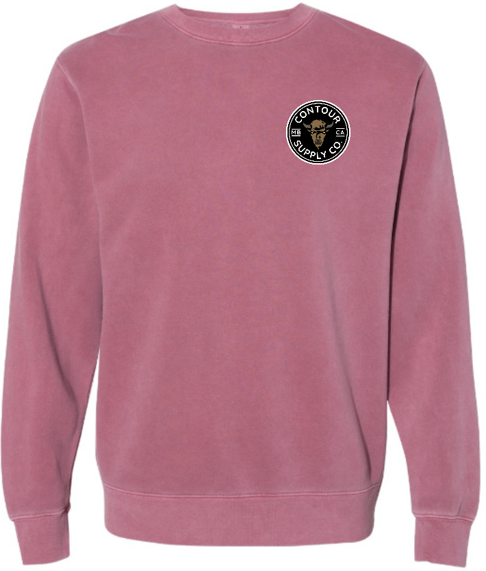 sweatshirts xs / Maroon / Left Chest Prairie Giants - Embroidered Patch Pigment Dyed Crew Neck