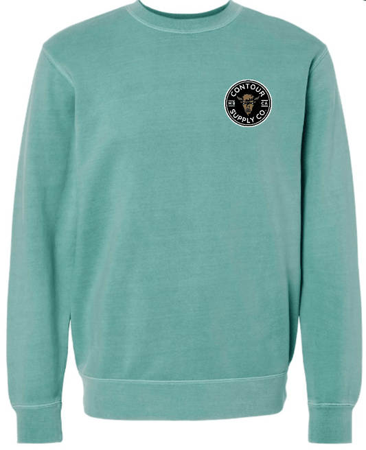 sweatshirts xs / Mint / Left Chest Prairie Giants - Embroidered Patch Pigment Dyed Crew Neck