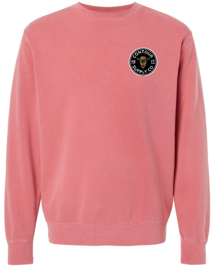 sweatshirts xs / Pink / Left Chest Prairie Giants - Embroidered Patch Pigment Dyed Crew Neck