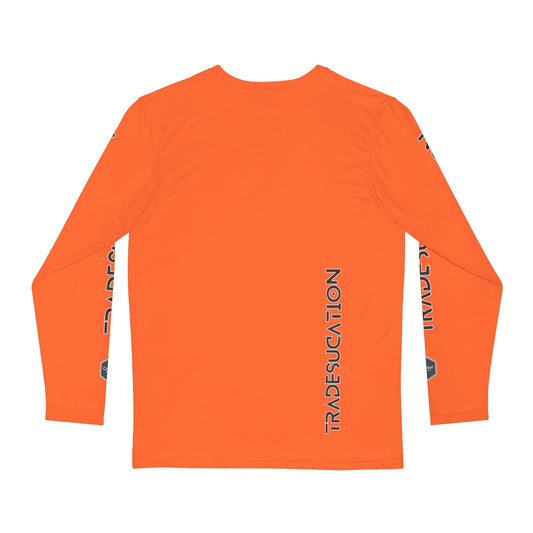 All Over Prints Tradesucation - Long Sleeve Performance Athletic Shirt - Safety Orange