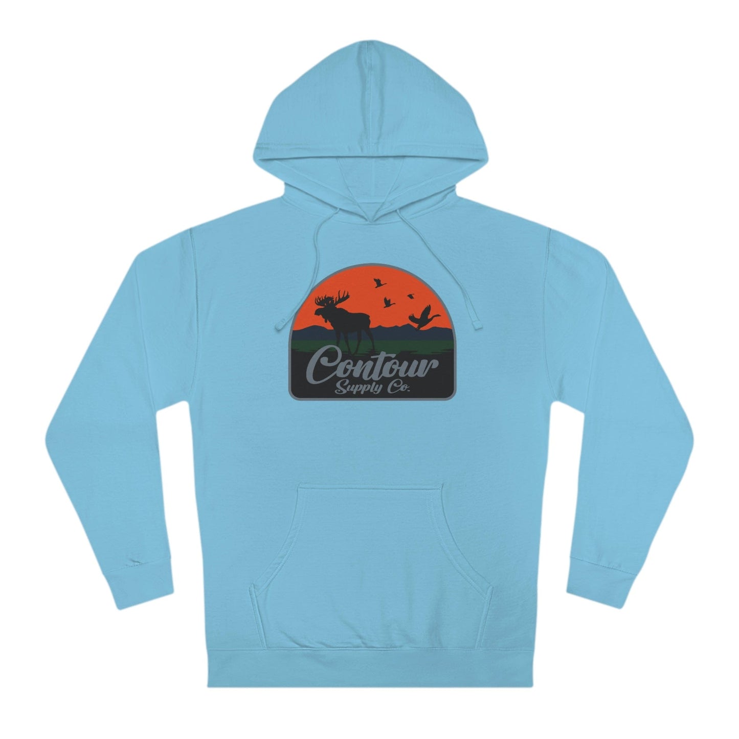 Hoodie Blue Aqua / XS Back Country - Unisex Hooded Sweatshirt - Crest Logo