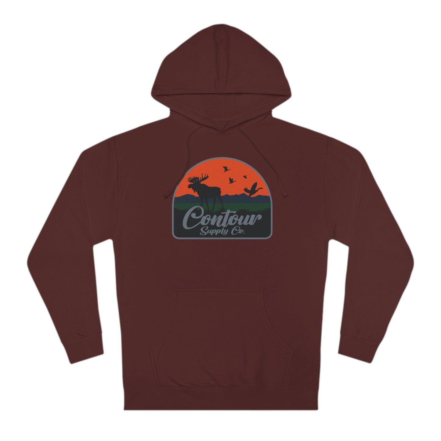 Hoodie Maroon / XS Back Country - Unisex Hooded Sweatshirt - Crest Logo