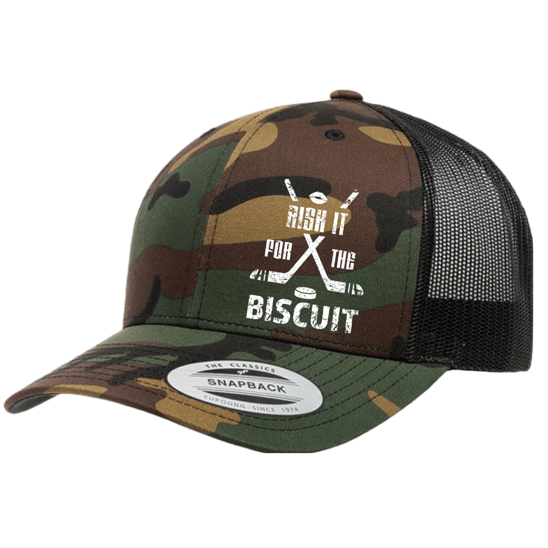 Camo/Black / Hat Trick Risk It For The Biscuit - Snap back Trucker