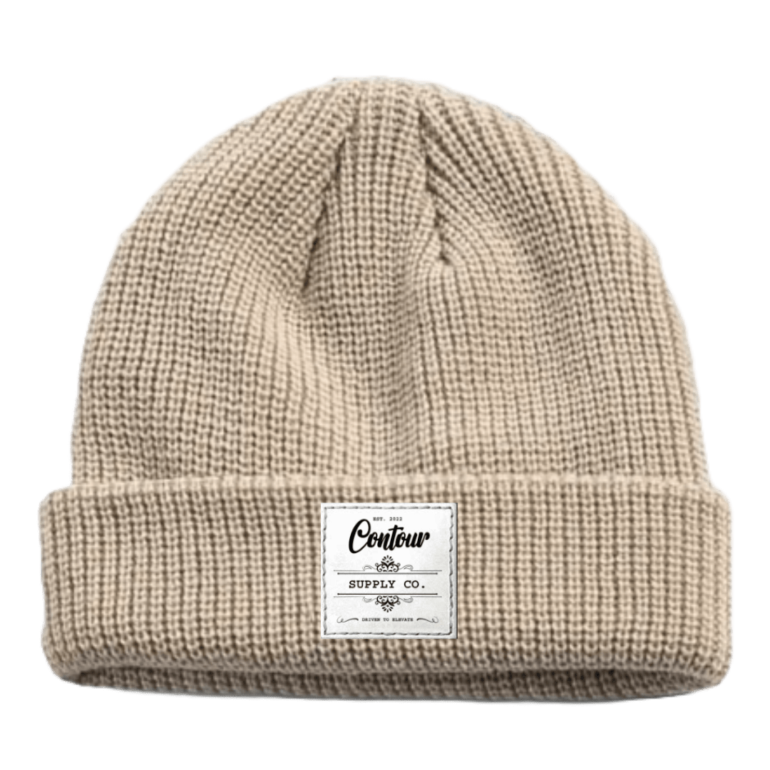 Hat Beige / White Woven/Leather Patch Imperial - Mini Fisherman Beanie