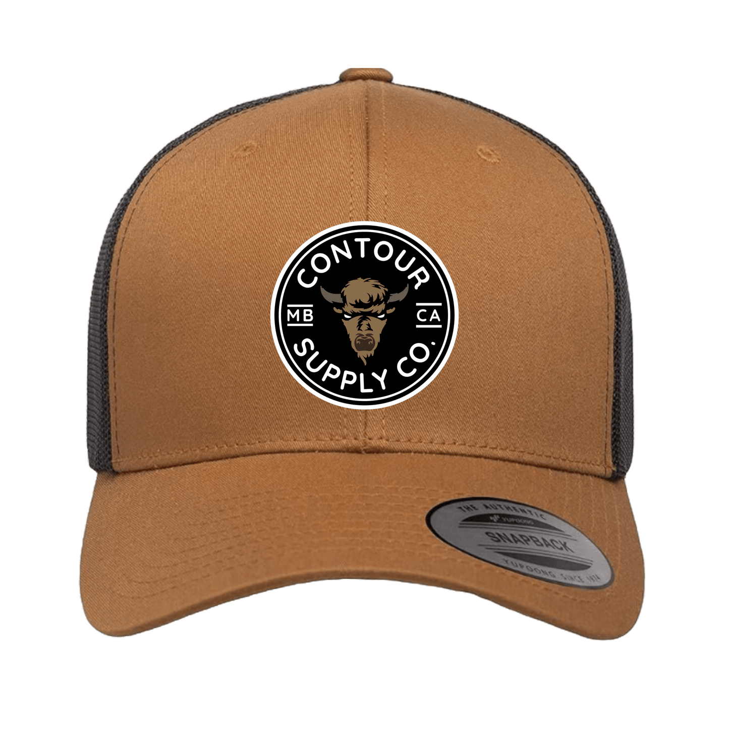 Hat Caramel/Black / Embroidered Patch Retro Trucker Snapback