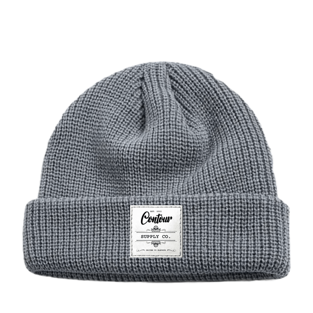 Hat Heather / White Woven/Leather Patch Imperial - Mini Fisherman Beanie