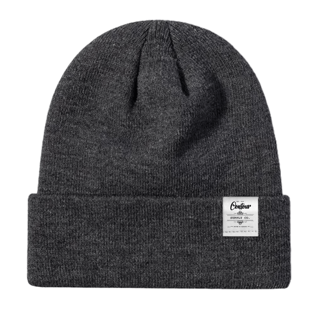 Hats Ash Grey / One size / White Leather Tab Imperial - Knit Beanie