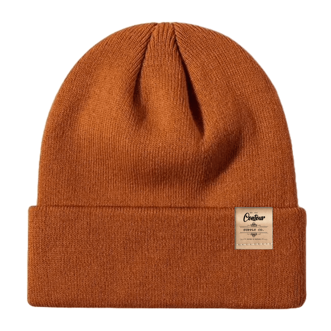 Hats Caramel / One size / Brown Leather Tab Imperial - Knit Beanie