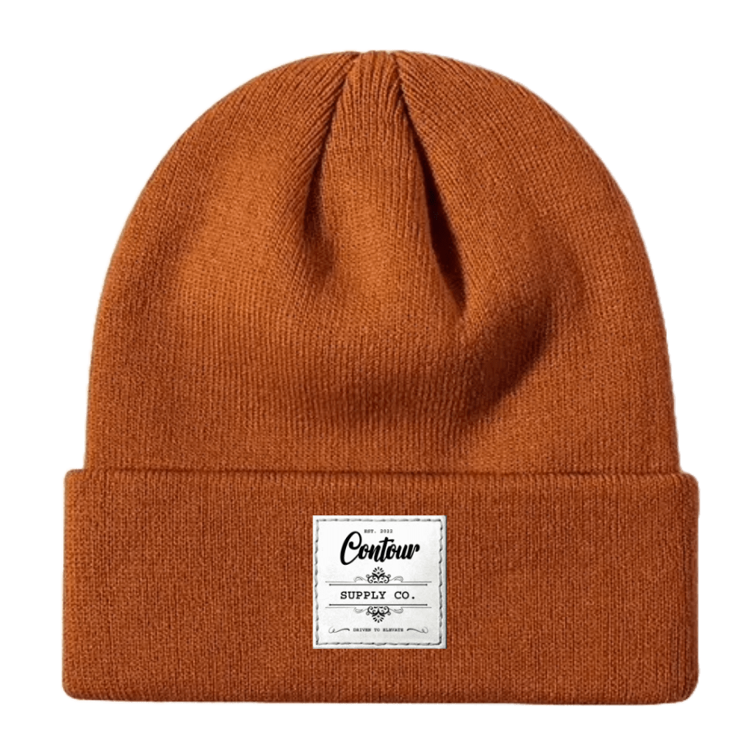 Hats Caramel / One size / White Leather Patch Imperial - Knit Beanie