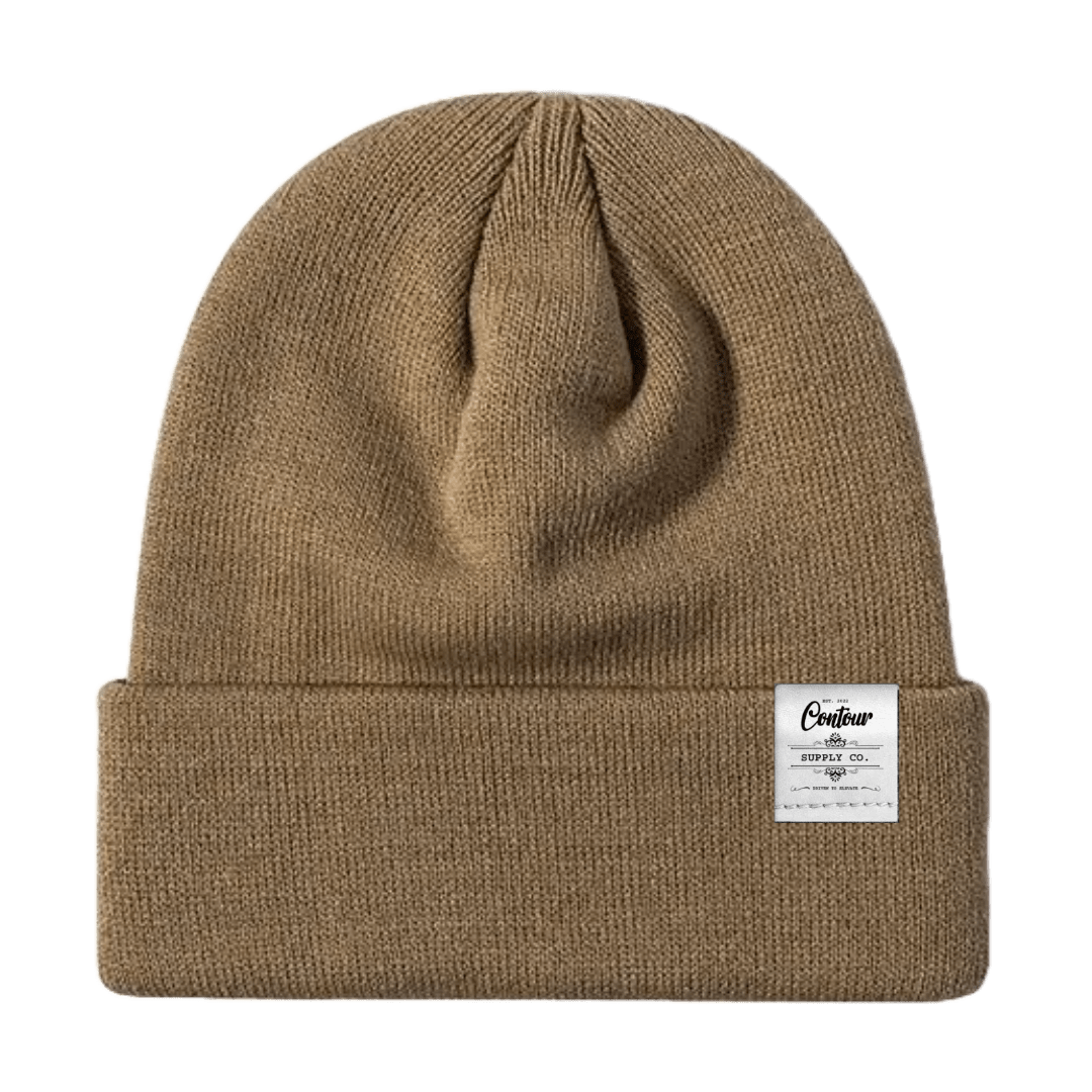 Hats Dark Khaki / One size / White Leather Tab Imperial - Knit Beanie