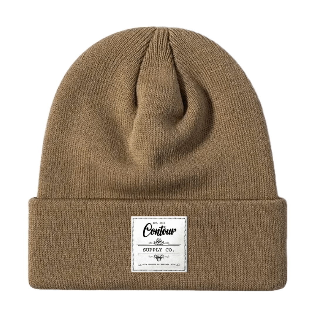 Hats Dark Khaki / One size / White Woven Patch Imperial - Knit Beanie