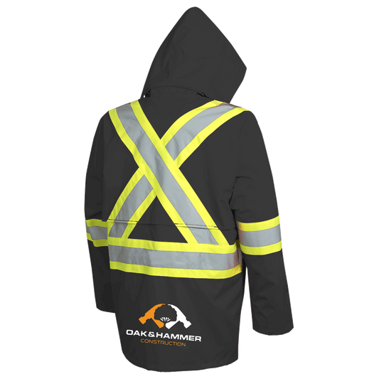 Oak & Hammer - PIONEER 300D Oxford Hi Vis safety rain Jacket - Contour Supply Co. 