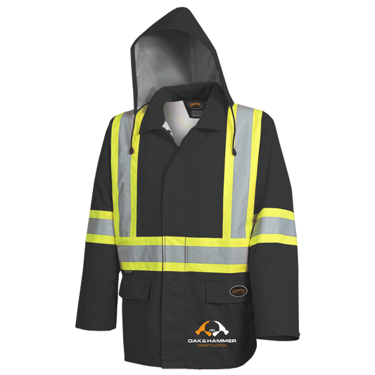 Oak & Hammer - PIONEER 300D Oxford Hi Vis safety rain Jacket - Contour Supply Co. 