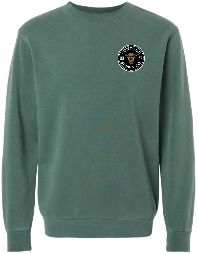 sweatshirts xs / Alpine Green / Left Chest Prairie Giants - Embroidered Patch Pigment Dyed Crew Neck