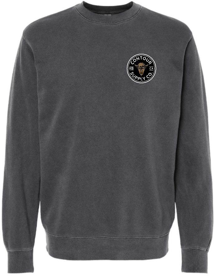 sweatshirts xs / Black / Left Chest Prairie Giants - Embroidered Patch Pigment Dyed Crew Neck