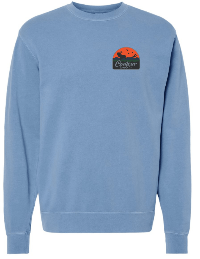 sweatshirts xs / Light Blue / Left Chest The Back Country - Pigment Dyed Crew Neck