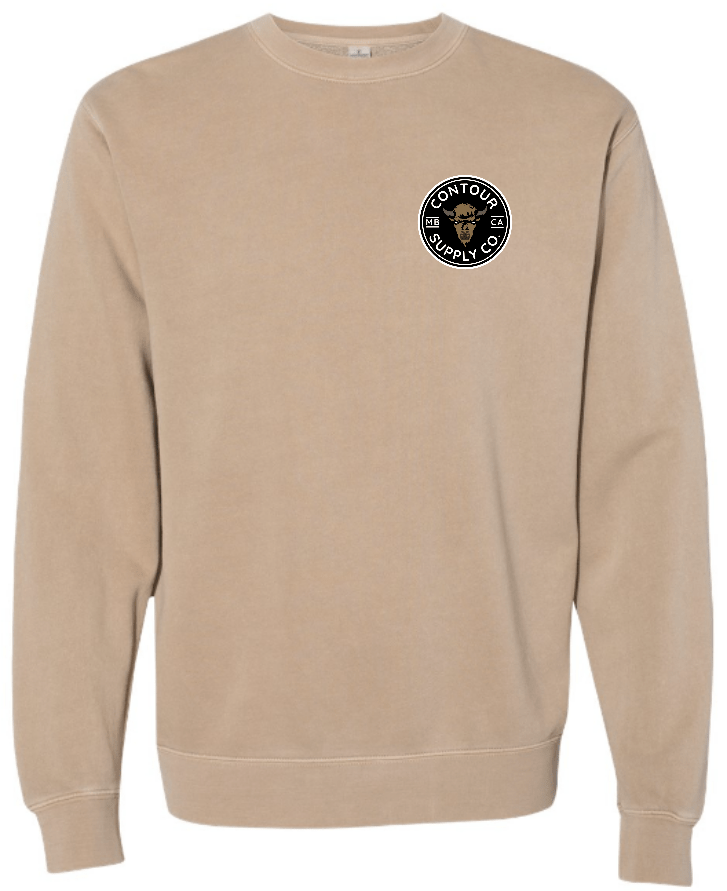 sweatshirts xs / Sandstone / Left Chest Prairie Giants - Embroidered Patch Pigment Dyed Crew Neck