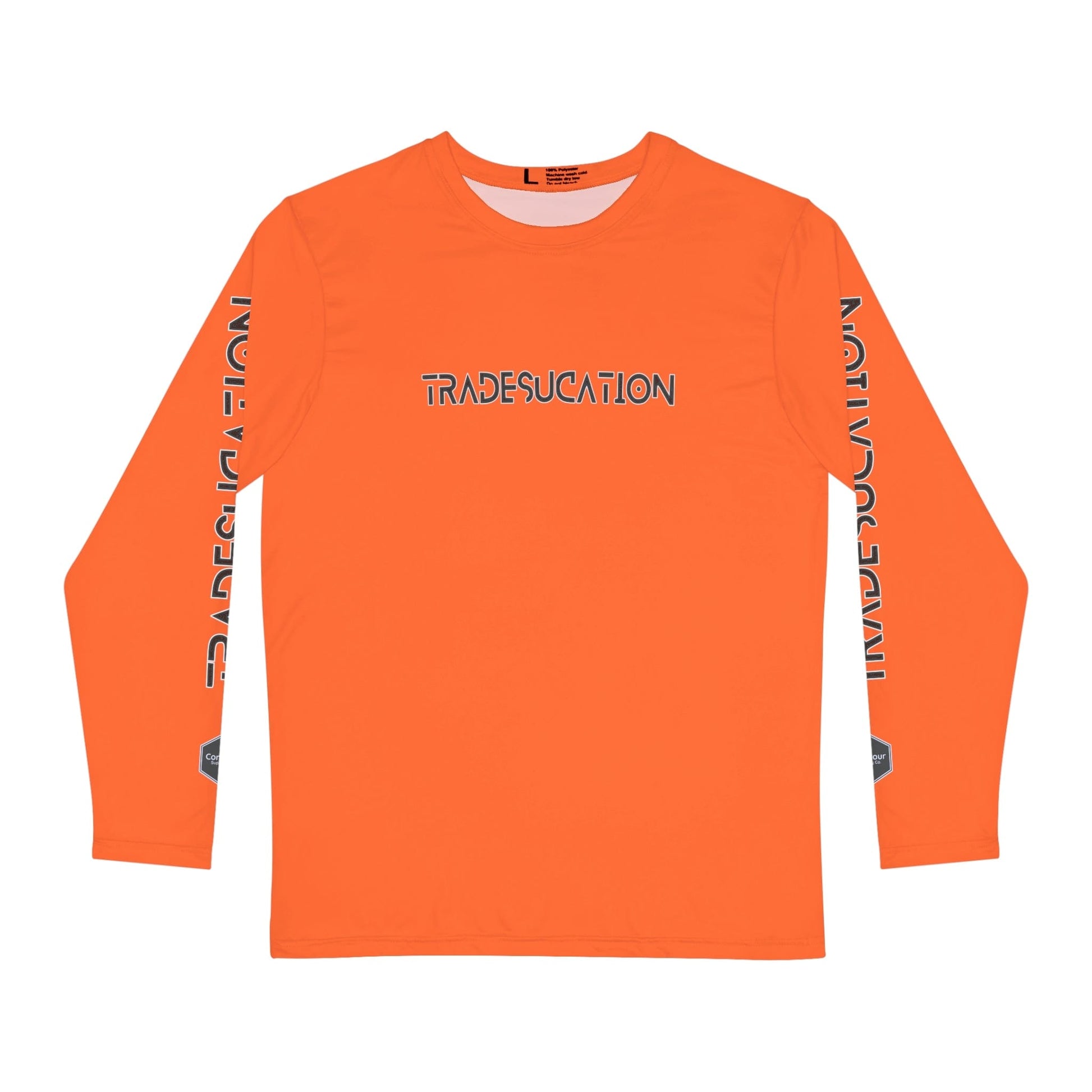 All Over Prints XS Tradesucation - Long Sleeve Performance Athletic Shirt - Safety Orange