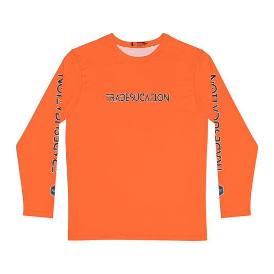 All Over Prints XS Tradesucation - Long Sleeve Performance Athletic Shirt - Safety Orange