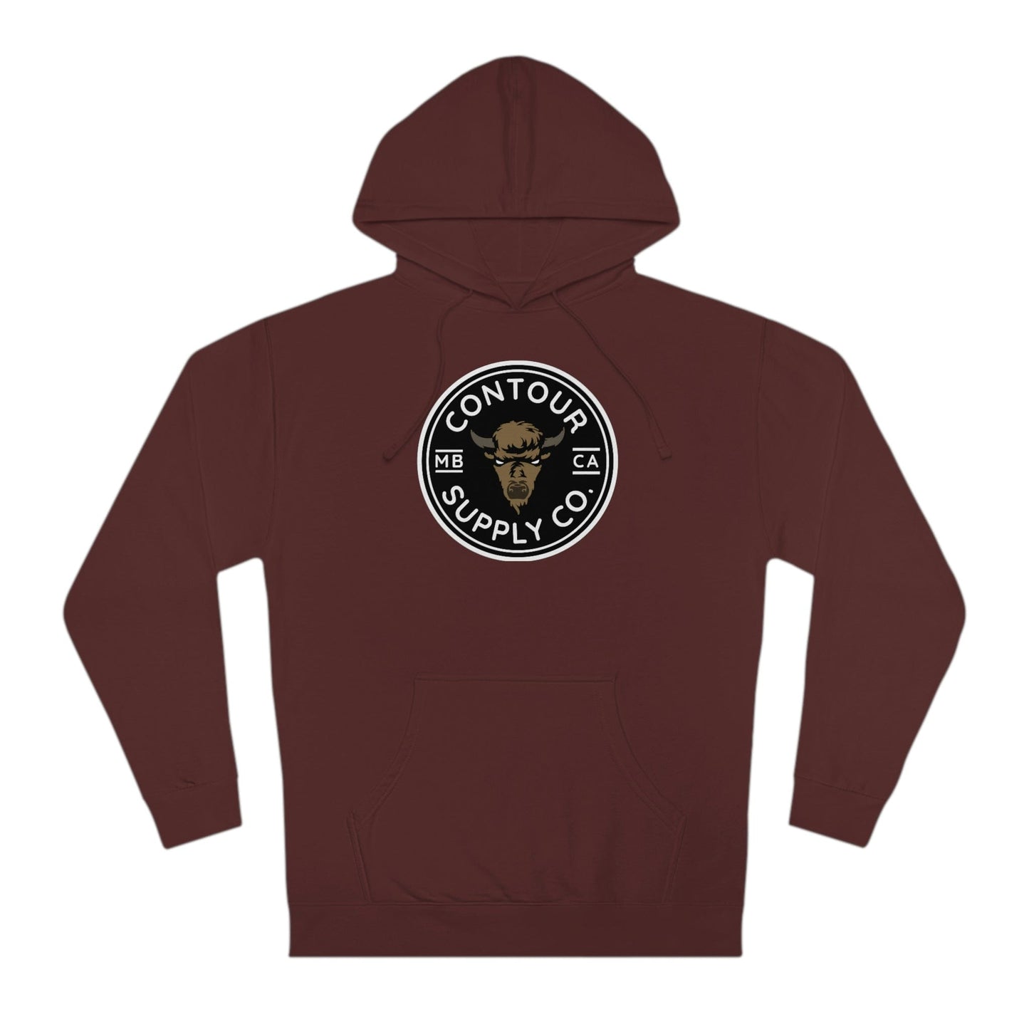 Hoodie Maroon / XS Prairie Giants Hoodie - Crest - B&W w/ Color