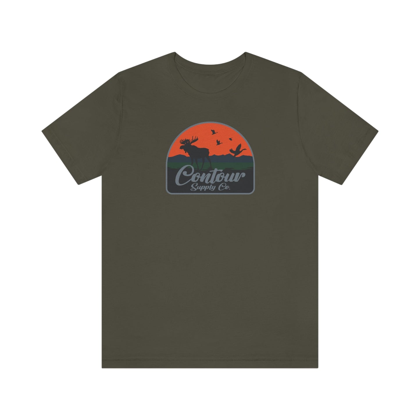 T-Shirt Army / S Back Country - Premium Jersey Tee - Crest