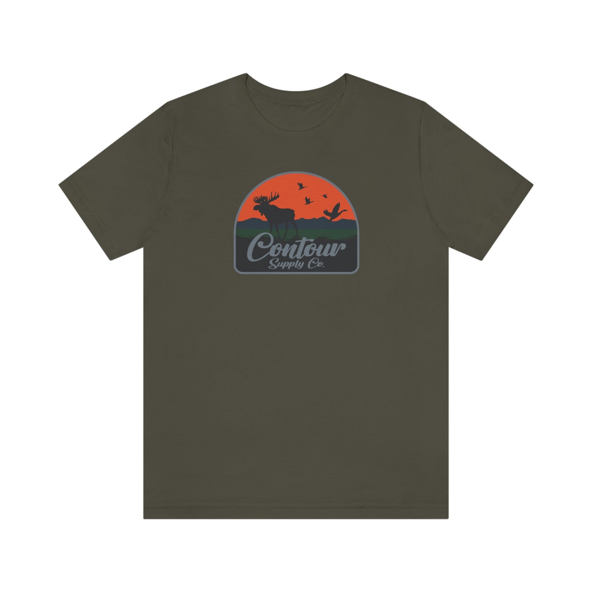 T-Shirt Army / S Back Country - Premium Jersey Tee - Crest